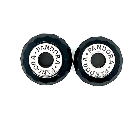 2 Pandora Black Fascinating Murano Glass Charms - Picture 2 of 4